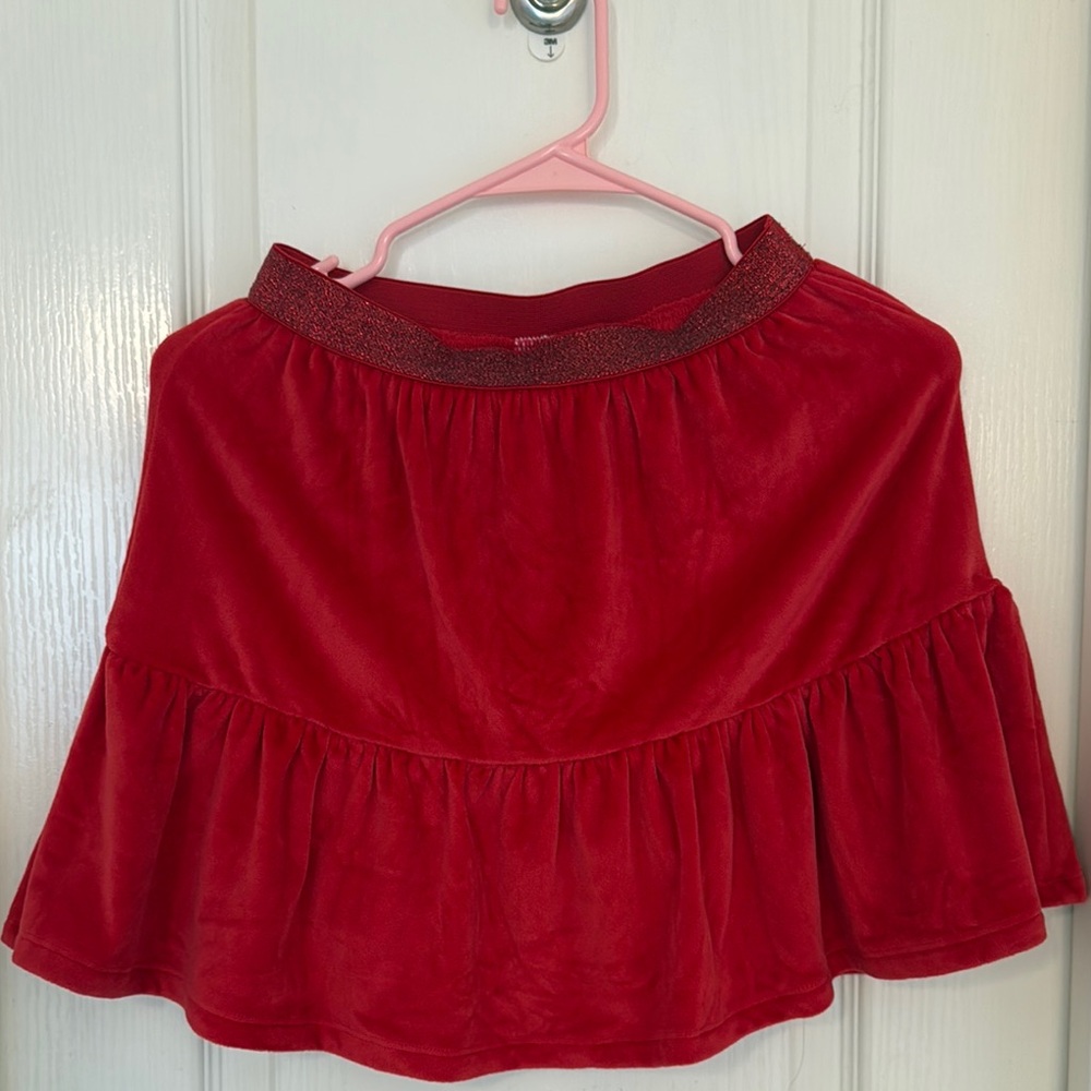 Red Ruffled Mini Bubble Skirt - Picture 7 of 8